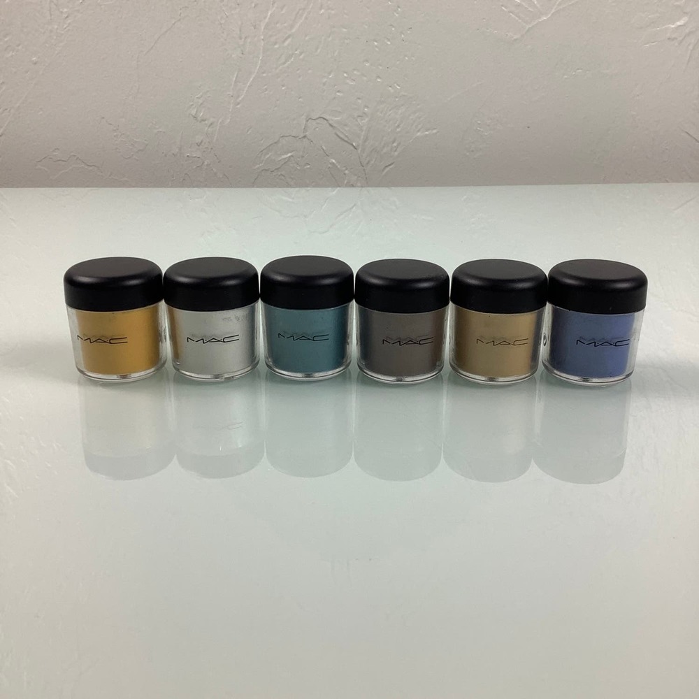 MAC Pigment Eyeshadow large jars bundle of 6 .26 oz each